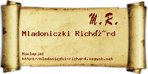 Mladoniczki Richárd névjegykártya