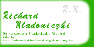 richard mladoniczki business card