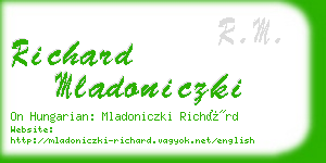 richard mladoniczki business card